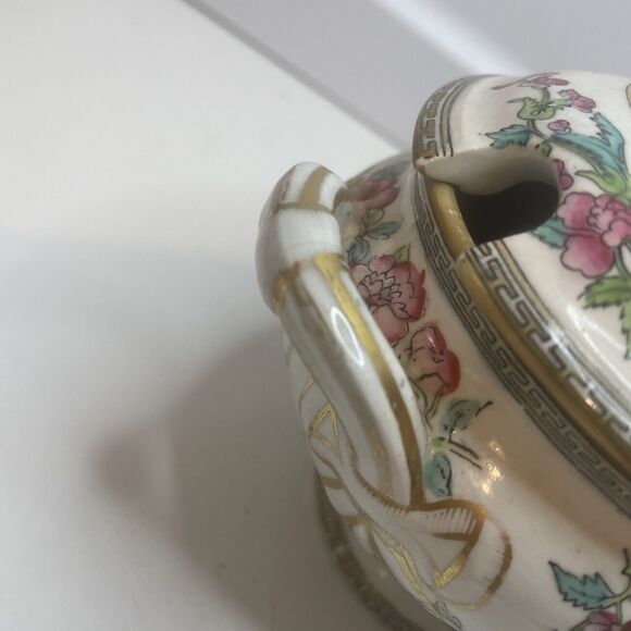 Antique MINTON INDIAN TREE Small Tureen or Sugar Server - Picture 5 of 12